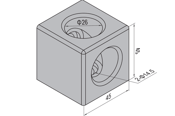 Cubic Connector Connecting Elements Rt Aluminum Profile