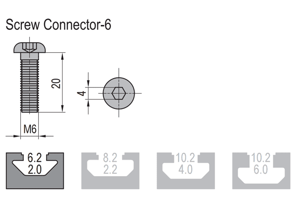 Screw Connector Connecting Elements Rt Aluminum Profile