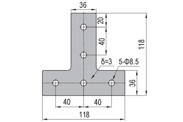 Pg Plate Joining Plate PG40-4040 - Connecting Elements - RT Aluminum Profile