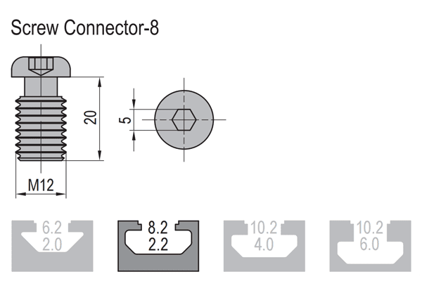 Screw Connector Connecting Elements Rt Aluminum Profile